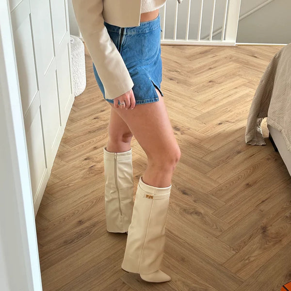 Eclipse Boots™ - Glad beige leer